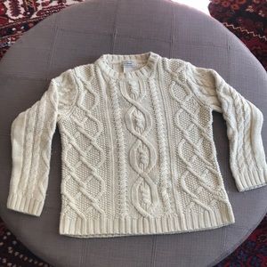 LL Bean kids cable knit fisherman sweater 6x/7